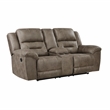 Lexicon Hazen Polished Microfiber 2-Piece Manual Reclining Sofa Set in Brown