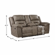 Lexicon Hazen Polished Microfiber 2-Piece Manual Reclining Sofa Set in Brown
