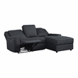 Lexicon Monterey 2-Piece Chenille Reclining Sectional with Right Chaise in Ebony