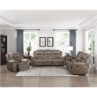 Lexicon Hazen Microfiber Manual Double Reclining Love Seat in Brown