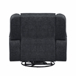 Lexicon Monterey Chenille Upholstered Swivel Reclining Chair in Ebony