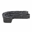 Lexicon Fargo 3-PC Faux Leather Power Reclining Sectional in Dark Gray