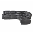 Lexicon Fargo 3-PC Faux Leather Power Reclining Sectional in Dark Gray