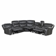 Lexicon Fargo 3-PC Faux Leather Power Reclining Sectional in Dark Gray