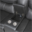 Lexicon Fargo 3-PC Faux Leather Power Reclining Sectional in Dark Gray