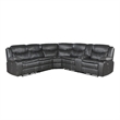 Lexicon Fargo 3-PC Faux Leather Power Reclining Sectional in Dark Gray
