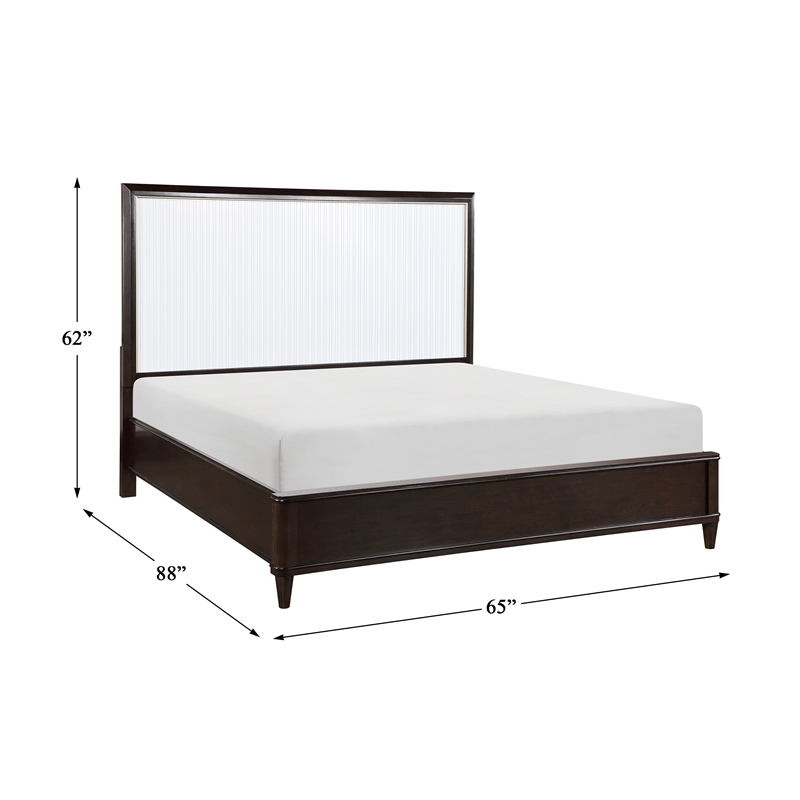 Lexicon Niles Wood Queen Bed in 2-Tone with Gold Trim (White & Cherry)