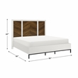 Lexicon Oslo Wood Eastern King Bed in 2-Tone Finish (White and Walnut)