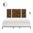 Lexicon Oslo Wood Eastern King Bed in 2-Tone Finish (White and Walnut)