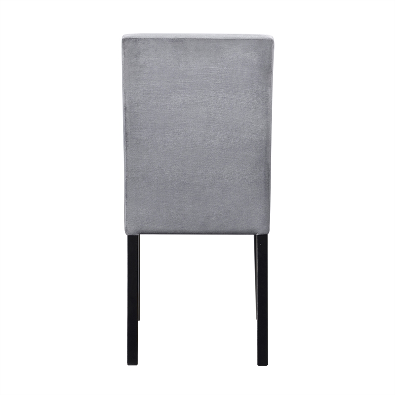 Lexicon Andreas 5-Piece Wood and Velvet Upholstery Dining Set in Gray