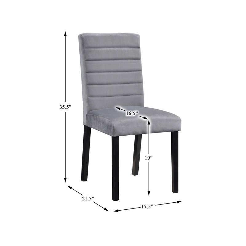 Lexicon Andreas 5-Piece Wood and Velvet Upholstery Dining Set in Gray