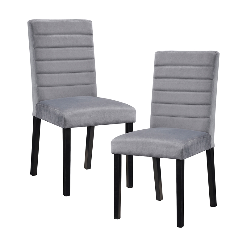 Lexicon Andreas 5-Piece Wood and Velvet Upholstery Dining Set in Gray