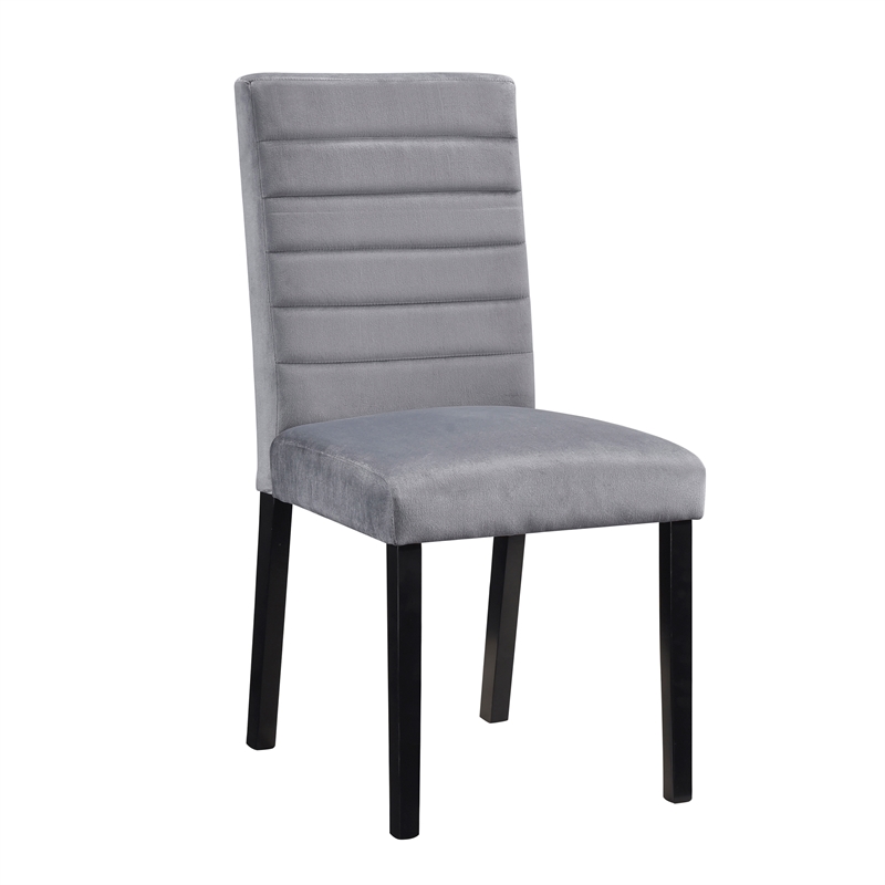 Lexicon Andreas 5-Piece Wood and Velvet Upholstery Dining Set in Gray