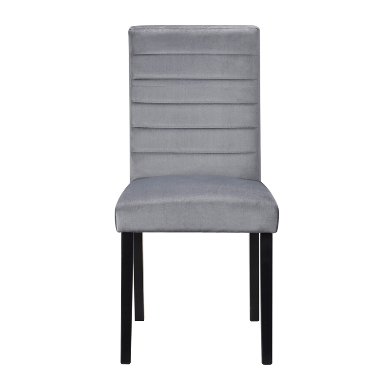 Lexicon Andreas 5-Piece Wood and Velvet Upholstery Dining Set in Gray