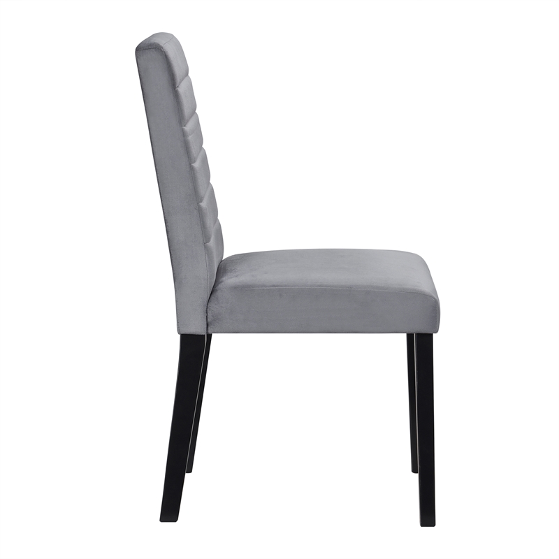 Lexicon Andreas 5-Piece Wood and Velvet Upholstery Dining Set in Gray