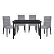 Lexicon Andreas 5-Piece Wood and Velvet Upholstery Dining Set in Gray