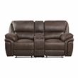 Lexicon Proctor Microfiber Manual Double Reclining Love Seat  in Brown