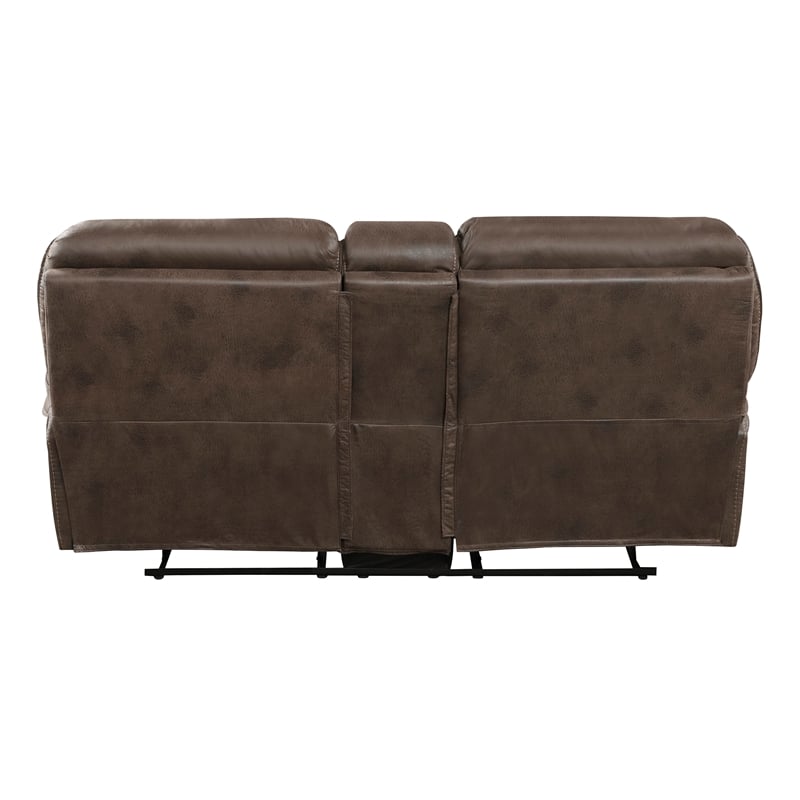 Lexicon Proctor Microfiber Manual Double Reclining Love Seat  in Brown