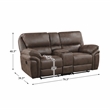 Lexicon Proctor Microfiber Manual Double Reclining Love Seat  in Brown