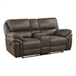 Lexicon Proctor Microfiber Manual Double Reclining Love Seat  in Brown