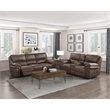 Lexicon Proctor Microfiber Power Double Reclining Love Seat in Brown