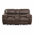 Lexicon Proctor Microfiber Power Double Reclining Love Seat in Brown
