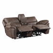 Lexicon Proctor Microfiber Power Double Reclining Love Seat in Brown