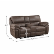 Lexicon Proctor Microfiber Power Double Reclining Love Seat in Brown