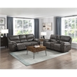 Lexicon Proctor Microfiber Manual Double Reclining Love Seat in Gray