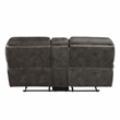 Lexicon Proctor Microfiber Manual Double Reclining Love Seat in Gray