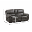 Lexicon Proctor Microfiber Manual Double Reclining Love Seat in Gray