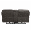 Lexicon Proctor Microfiber Power Double Reclining Love Seat in Gray