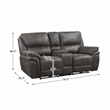 Lexicon Proctor Microfiber Power Double Reclining Love Seat in Gray