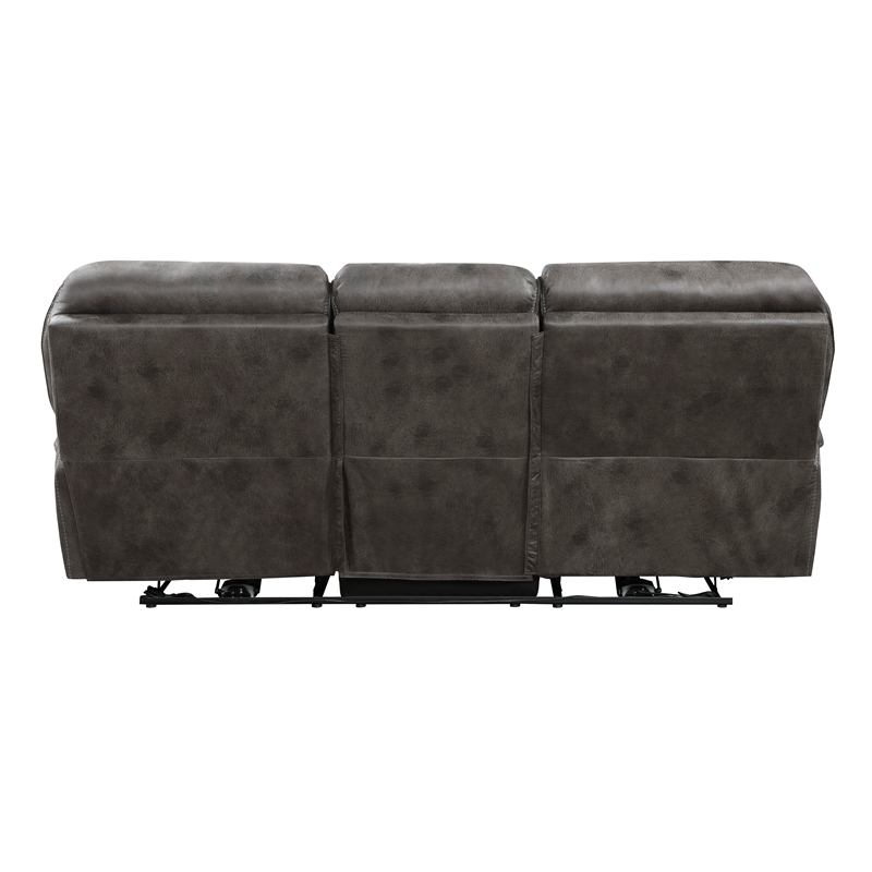Lexicon Proctor Microfiber Power Double Reclining Sofa in Gray