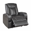 Lexicon Turbo Faux Leather Power Reclining Chair with Storage Arms in Gray