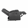 Lexicon Turbo Faux Leather Power Reclining Chair with Storage Arms in Gray