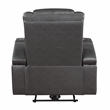 Lexicon Turbo Faux Leather Power Reclining Chair with Storage Arms in Gray