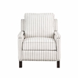 Lexicon Landrum Fabric Upholstery Reclining Chair in Beige & Gray Striped