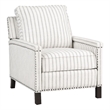 Lexicon Landrum Fabric Upholstery Reclining Chair in Beige & Gray Striped