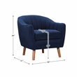 Lexicon Cutler Fabric Upholstered Accent Chair in Blue