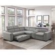 Lexicon Farrah Polished Microfiber 3-Piece Sofa with Pull-out bed in Light Gray