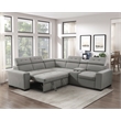 Lexicon Farrah Polished Microfiber 3-Piece Sofa with Pull-out bed in Light Gray