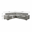Lexicon Farrah Polished Microfiber 3-Piece Sofa with Pull-out bed in Light Gray