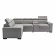 Lexicon Farrah Polished Microfiber 3-Piece Sofa with Pull-out bed in Light Gray