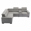 Lexicon Farrah Polished Microfiber 3-Piece Sofa with Pull-out bed in Light Gray