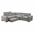 Lexicon Farrah Polished Microfiber 3-Piece Sofa with Pull-out bed in Light Gray