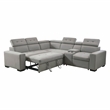 Lexicon Farrah Polished Microfiber 3-Piece Sofa with Pull-out bed in Light Gray