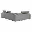 Lexicon Farrah Polished Microfiber 3-Piece Sofa with Pull-out bed in Light Gray
