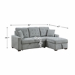 Lexicon Waitsfield Velvet 2-Piece Sectional with Right Chaise in Gray