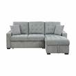 Lexicon Waitsfield Velvet 2-Piece Sectional with Right Chaise in Gray